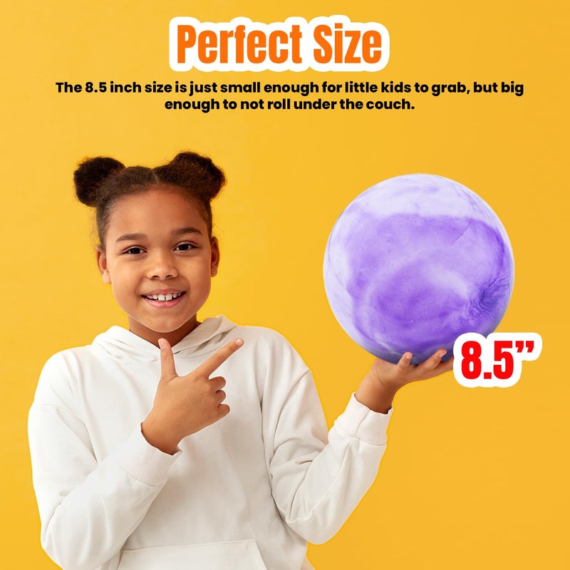 New Bounce Inflatable Bouncing Ball for Kids - Set of 4 Marbleized Bouncy Balls Plus Pump & 2 pins  Inflatable Sensory Balls  for Children and Pets - 8.5"" Game Ball - Image 5
